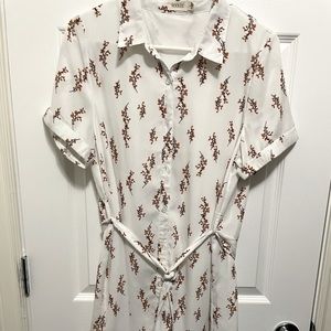 ROOLEE white floral shirt dress